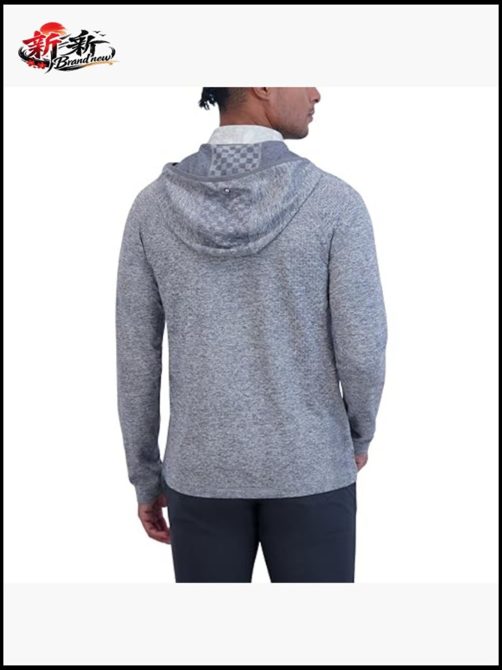 Men's Lightweight Quarter Zip Pullover Hooded Sweater for Golf & Casual - Picture 3 of 4